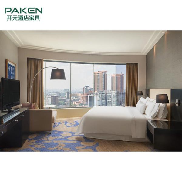 Los muebles de cuero del dormitorio del hotel de la tapicería de la PU fijan