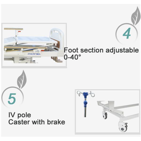 Mobile Manual Hospital Bed For General Ward , Aluminum Alloy Side Rails