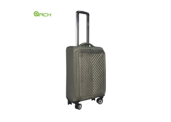 Elegant PU Soft Sided Luggage with Two Spinner Wheels and Internal Trolley System
