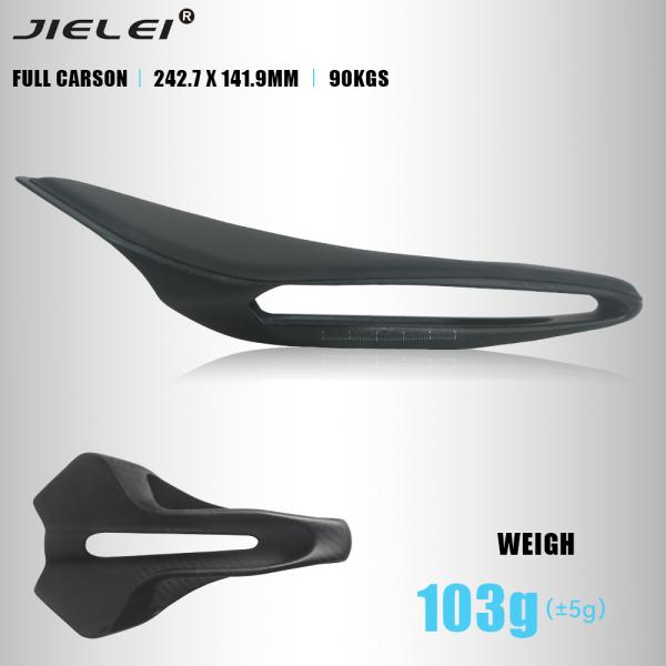 JIELEI Racing Bicycle Saddle Hollow Design Titanium/Steel Arch Carbon Fiber Material Massage Ventilation for Mountain Road Bikes
