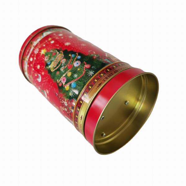 doces Tin Box Packaging da cookie da tampa de deslizamento de 9mm Dia Christmas Musical Tin With