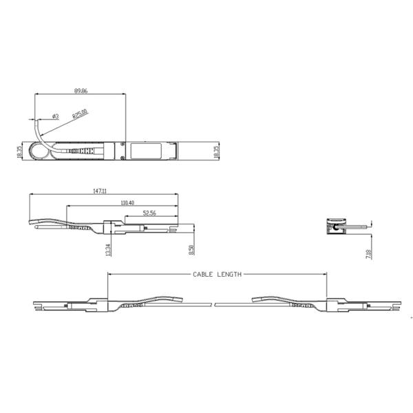 Active AOC DAC Cable 40G QSFP+ To 4 SFP+ 10G Optical Breakout Cable 24AWG