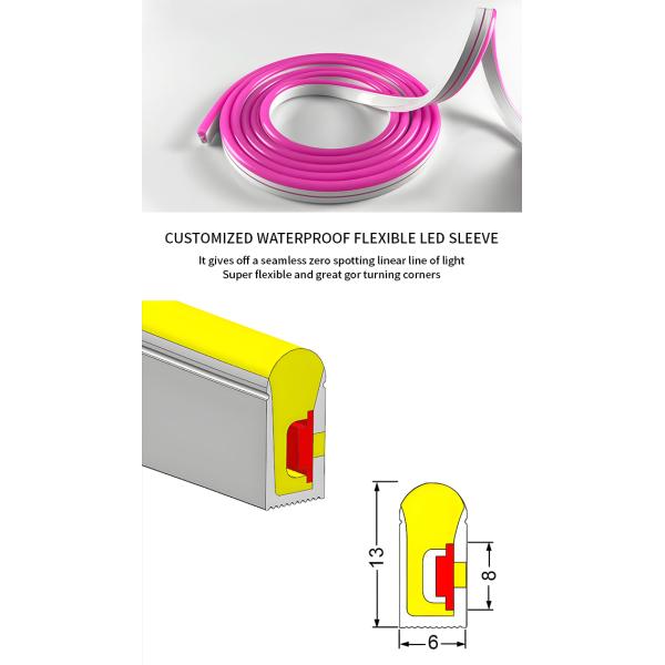 Tubo de neón LED flexible de silicona de 06*13 mm IP65, luces de tira de neón LED flexibles de emisión lateral antigolpes