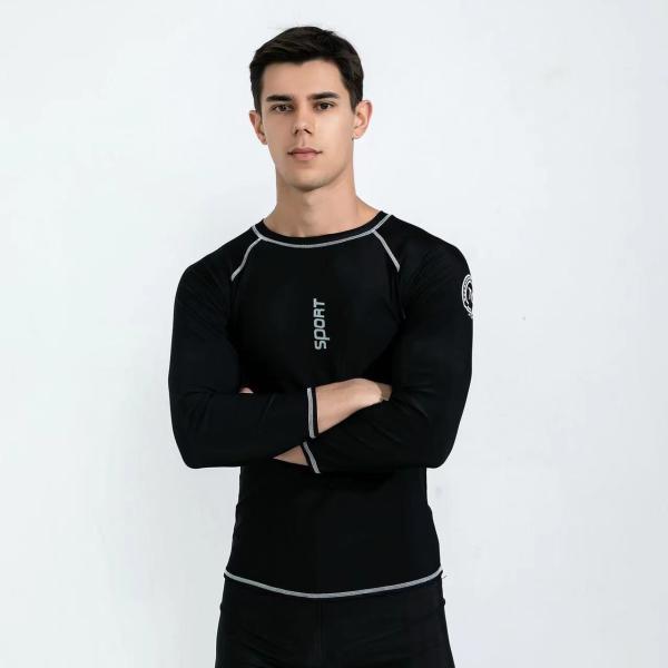 Костюм плавания людей солнцезащитного крема двухкусочного купальника длинных людей рукава быстрый суша