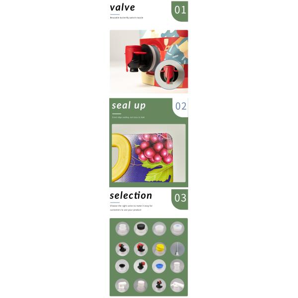 New Fashion 1l 2l 3l 4l 5l Aseptic Dispenser Apple Juice Bag In Box Aluminum Foil Wine Pouch