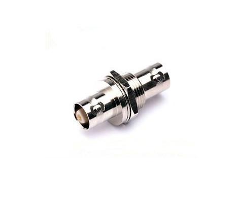 Silver Color Female BNC Cable Connector , BNC Bulkhead Adapter Front Mounted