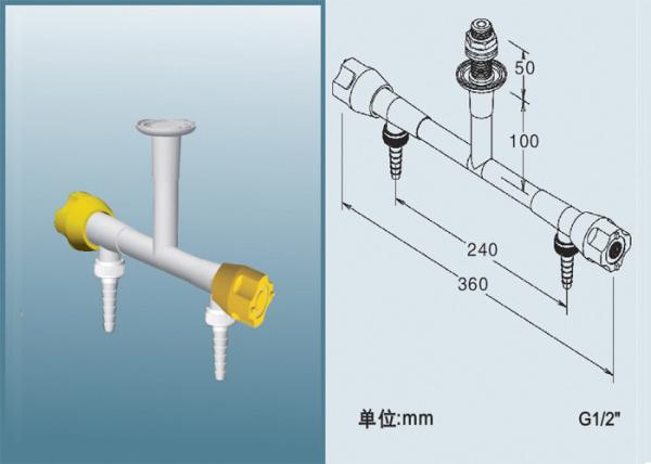 Heat Resistance / Anti - Ultraviolet Radiation Lab Fittings Gas Tap With PP Handle