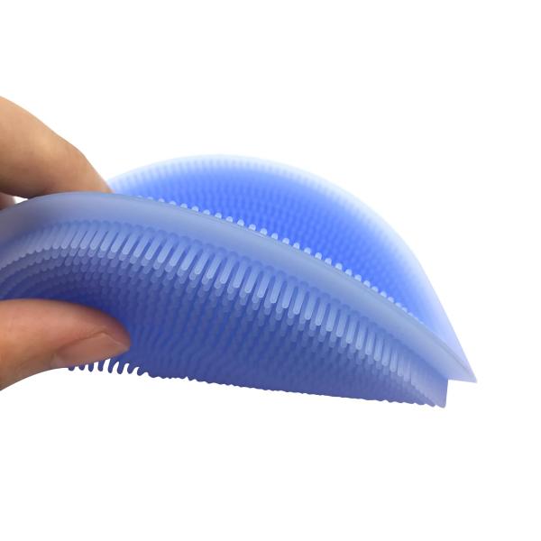 Amazon's hot sale soft Antibacterial silicone wash sponge dish scrubber Cleaning Brush for kitchen