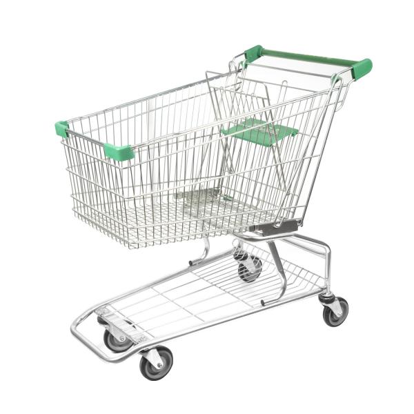 Carro por atacado do supermercado do mantimento do carrinho de compras americano convencional alto do metal do clássico das vendas 125L