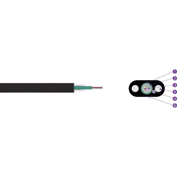 FTTH GYFXBY 1 кабель оптического волокна 2 4 6 8 ядров крытый на открытом воздухе с FRP не металлическим