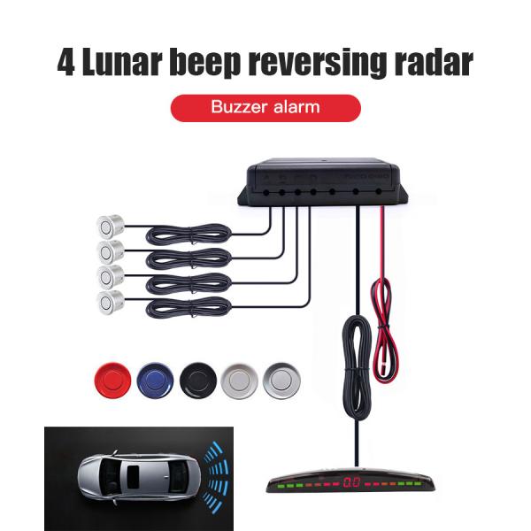 Universal 4-Sensor Waterproof Car Parking Radar Reverse Sensor with LED Distance Display Parking Assist System