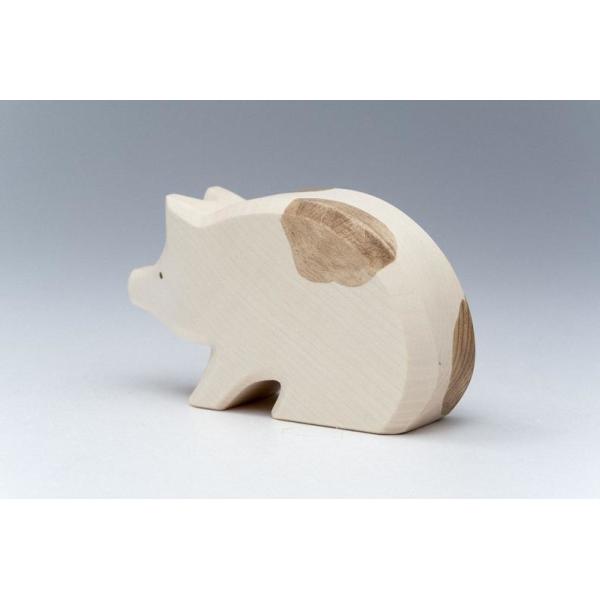 Carved Oak Beech Wooden Pig Toy Colourful Hand Eye Coordination Training