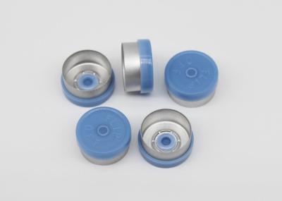 luz de 13mm - aleta farmacêutica da injeção lisa azul da flange fora do tampão