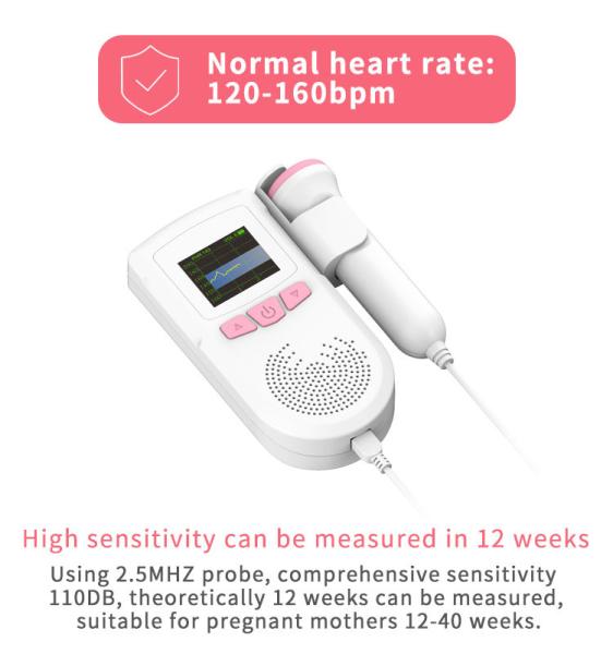 Hospital Detector de coração fetal leve Monitor de coração fetal bebê para uso doméstico