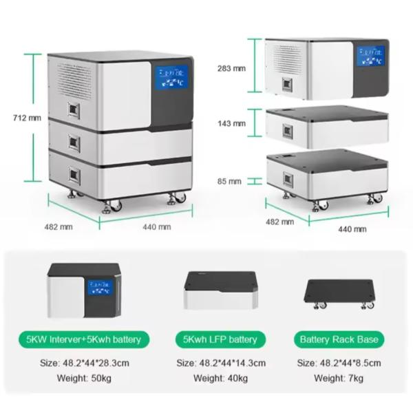 Solar Power System Stackable Lifepo4 Battery Energy Storage Home Use 5kw 10kwh 20kwh Lithium Ion Battery