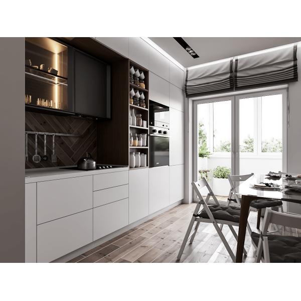 Hotel Modern Kitchen Cabinet With Laminate Door Finish And Particle Board Carcass