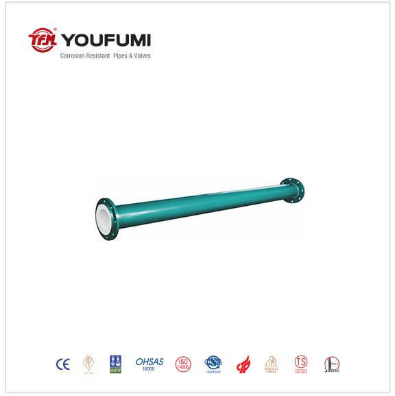 Stainless Steel PTFE Lined Pipe Spool DN25 SS316L Fluorine Chemical use