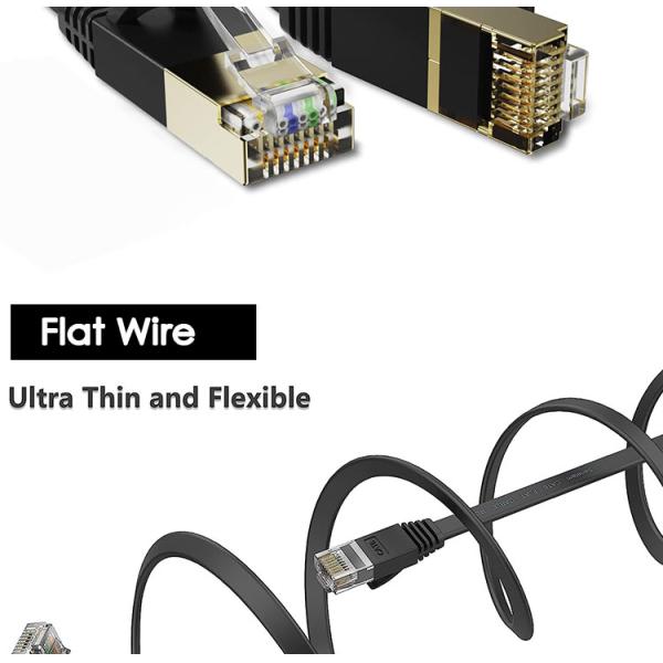 1M 3M 5M 10M UTP FTP Shield Cat5 Cat5e Cat6 Ca6a Cat7 RJ45 Flat Ethernet Patch Cable