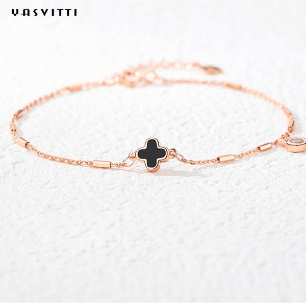 4 OEM браслета Кристл браслета раковины черноты лист 7.87in 1.53g серебряный