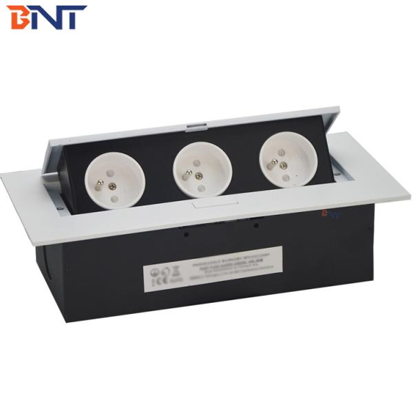 Sample Available Silver Color With French Standard Plug Table  Flip Up Hidden Socket