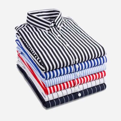 Striped Custom Men Work Shirts Tailored Dress Shirts Multi Color Optional