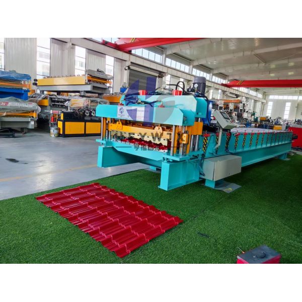 980 Glazed Tile Roll Forming Machine with 16 Row Molding and Hydraulic Pressure Transmission PLC Control