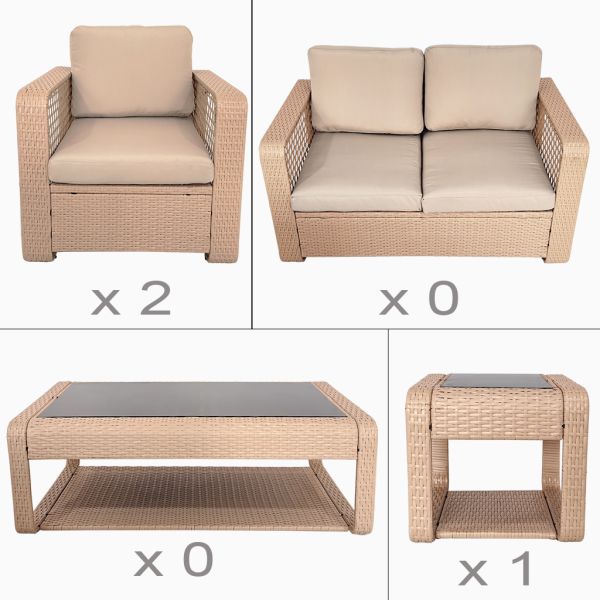 Commercial Grade Outdoor Rattan Sofa Hotel Restaurant Patio Seating Furniture