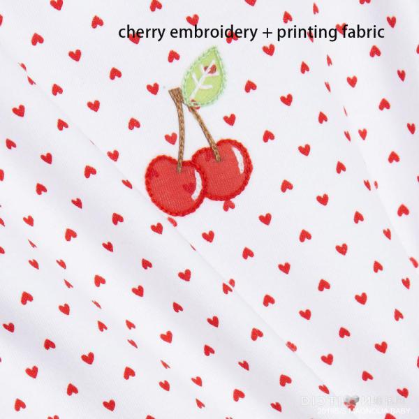 Boutique Baby clothes summer cute bodysuit ruffle bottom love printing and cherry embroidery baby girl romper