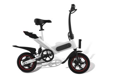 High Carbon Steel Frame Folding Electric Bicycle 12'' Pneumatic Tire Speed 25KM/H