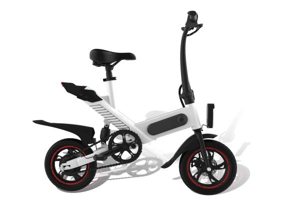 High Carbon Steel Frame Folding Electric Bicycle 12'' Pneumatic Tire Speed 25KM/H