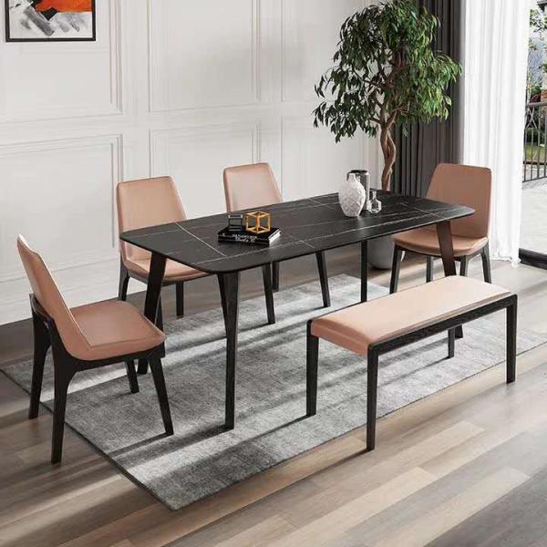 120cm 140cm 160cm 8 Seater Marble Dining Table And Chairs And With Bench