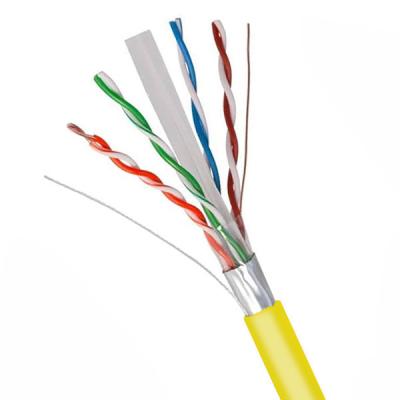 PVC Jacket Cat6 FTP 23AWG Bare Copper Lan Cable With Yellow Jacket 1000FT