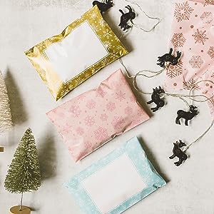 Biodegradable Compost Sustainable Envelopes Shipping Express Mailing Bags Merry Christmas Mailer For Gift Packaging