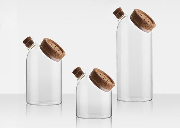 Círculo transparente 500ml/800ml dos frascos de vidro Sealable da grão da cozinha do agregado familiar