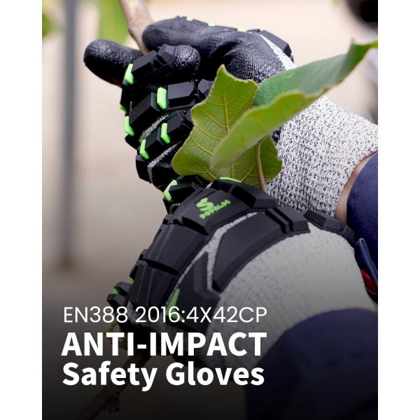 13 Gauge HPPE Cut Proof Nitrile Coating Impact Resistant TPR Gloves Durable Grip