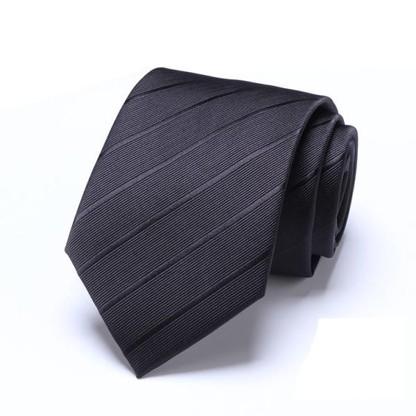 Fashion 100% Silk Necktie Navy Blue Stripe  Business Neck  Ties