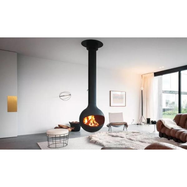 Villa Room Wood Burning Heaters Ceiling Suspended Fireplace Special Shaped