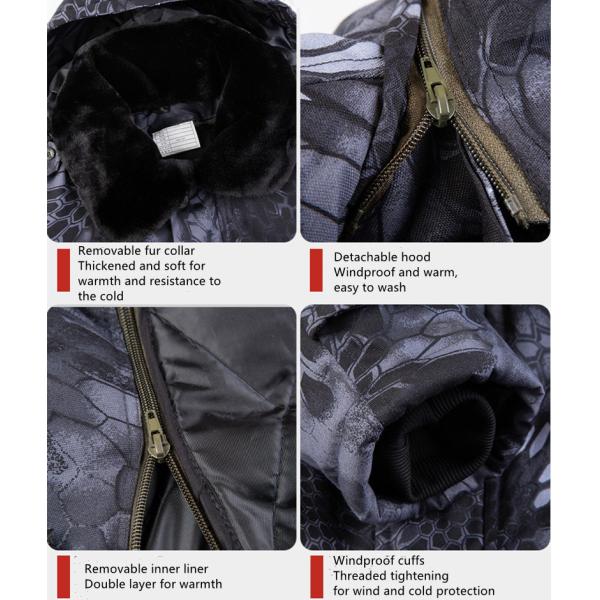 165-190 Cold Proof Camo Winter Jacket Removable Liner Waterproof Jacket