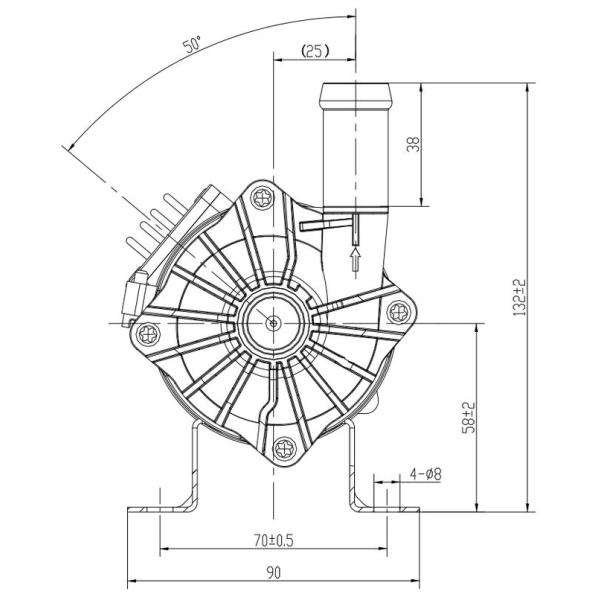 12V 100W Brushless DC Motor Water Pump PWM Control Glycol Error Diagnostics Colant Pump