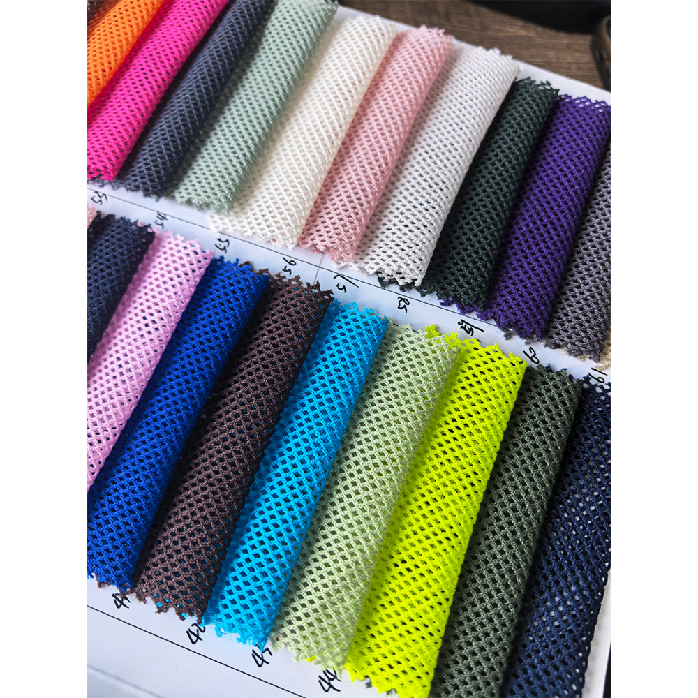 100% Polyester Colored Diamond Micro-Elasticity Clothes Hat Lining Mesh Fabric
