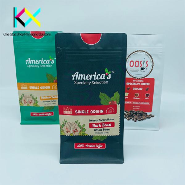 Moisture Proof Resealable Coffee Packaging Bags Matte Surface Customized Size