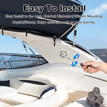 6.5 pouces bateau 2 voies haut-parleur marine IPX4 haut-parleur étanche pour les bateaux à grande vitesse et yachts