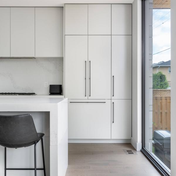 Home Furniture Modern Matte White Plastic Kitchen Cabinets