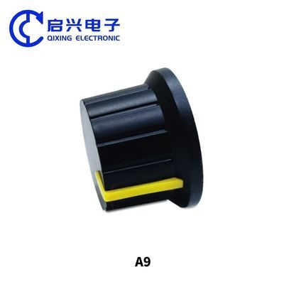 KN15-Y-6 Potentiometer Knob Bakelite Radio Knobs With Pointer Circular Hole Top Screw Fixation