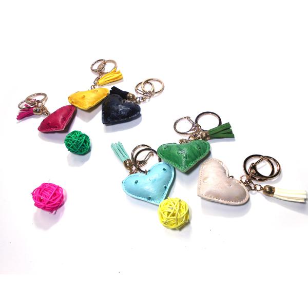 Metal Red 5.5x4cm Personalised Leather Heart Keyring Handmade