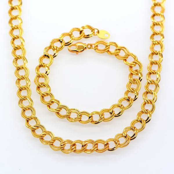 Korean Fishbone chain New Trendy Suitable for men and women Jewelry 18K Real Gold Plated