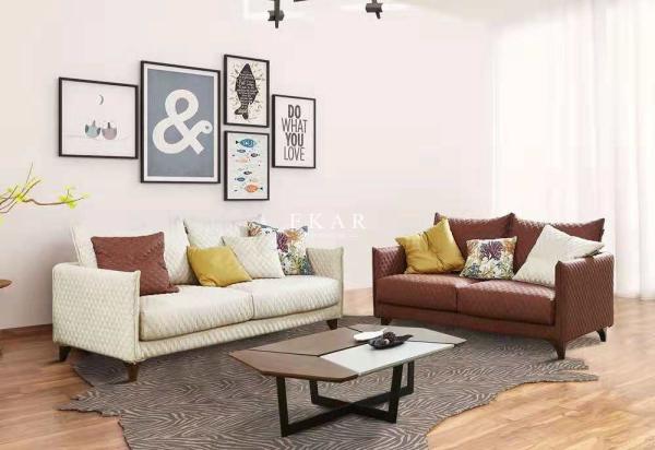 Apartment Residential Furniture Wooden Couch 6 Seater Fabric Sofa Set Designs AW-1728