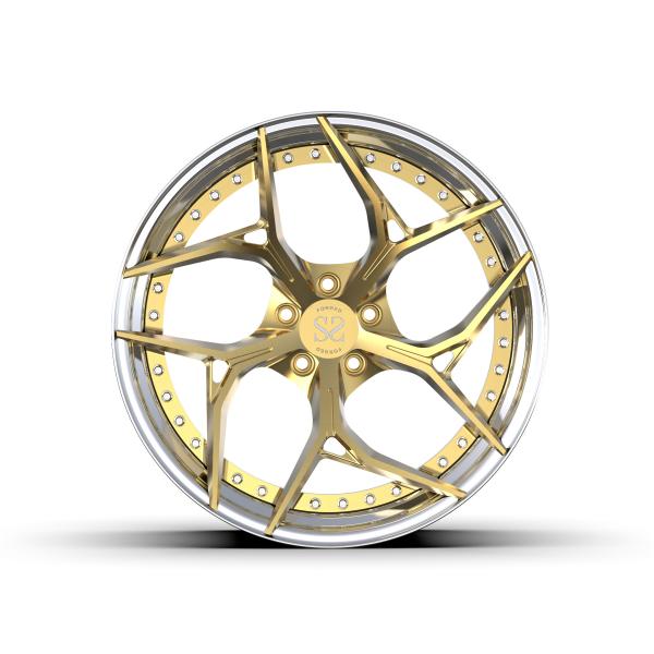 Порше золотые 114,3 Pcd 2 части выковал колеса лоск снабжает ободком выкованные эпицентры деятельности