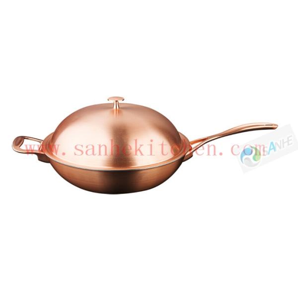 Titanium cooking wok,thickness 1.5mm and diamter 32cm