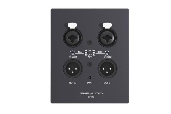 2CH Dante Audio Transmission 802.3af XLR Cable Wall Plate CE ROHS